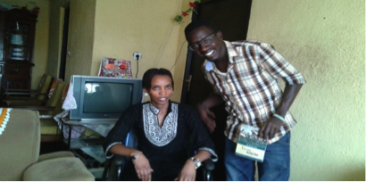 Jackie with Sammy, who visited her last year from Brussels.