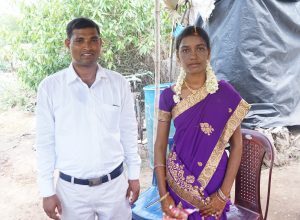 Pr Joseph Usala meets with Jyothi to pray with her and her family.