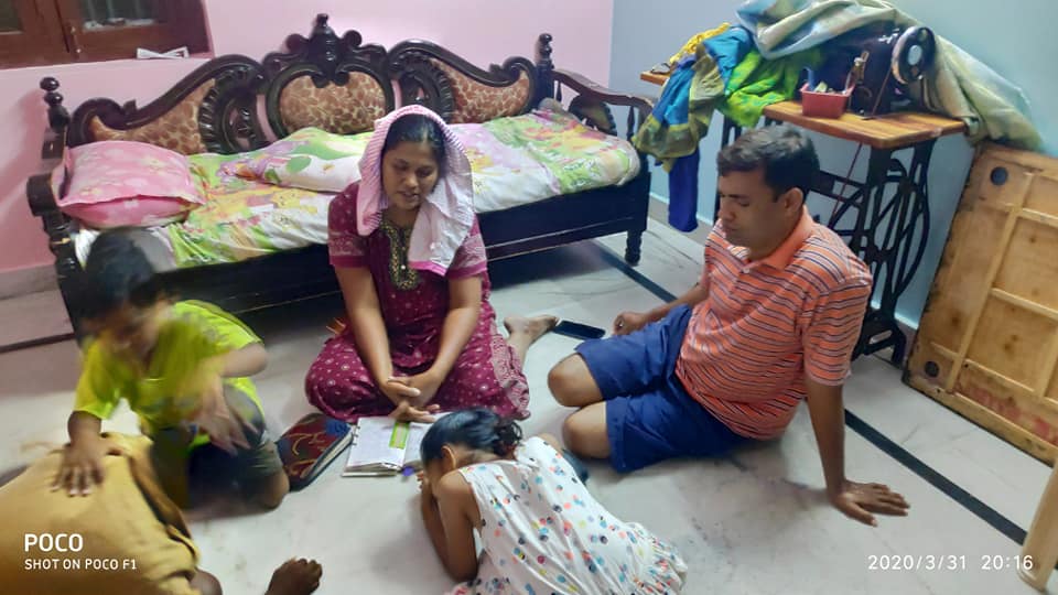 Pr Josep Usala and His Family Praying